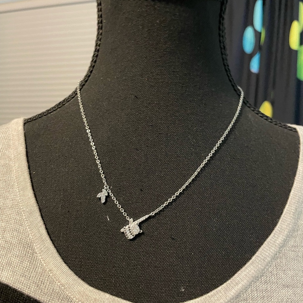 Chic Silver Necklace with Bird Accents - Picture 2 of 5